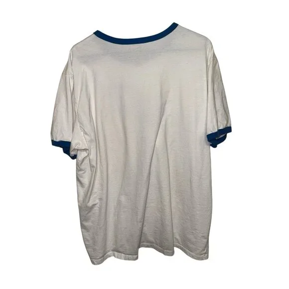 Vintage SEA WORLD Shamu Orca Whale Silhouette Ringer T Shirt XXL Rare OOAK - Picture 3 of 4